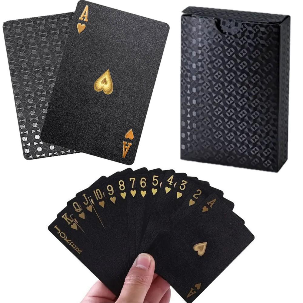 Black Gold Playing Cards Plastic Waterproof Poker Card Multi-Holiday Practical Party Board Game Toy For Family Group Game Night