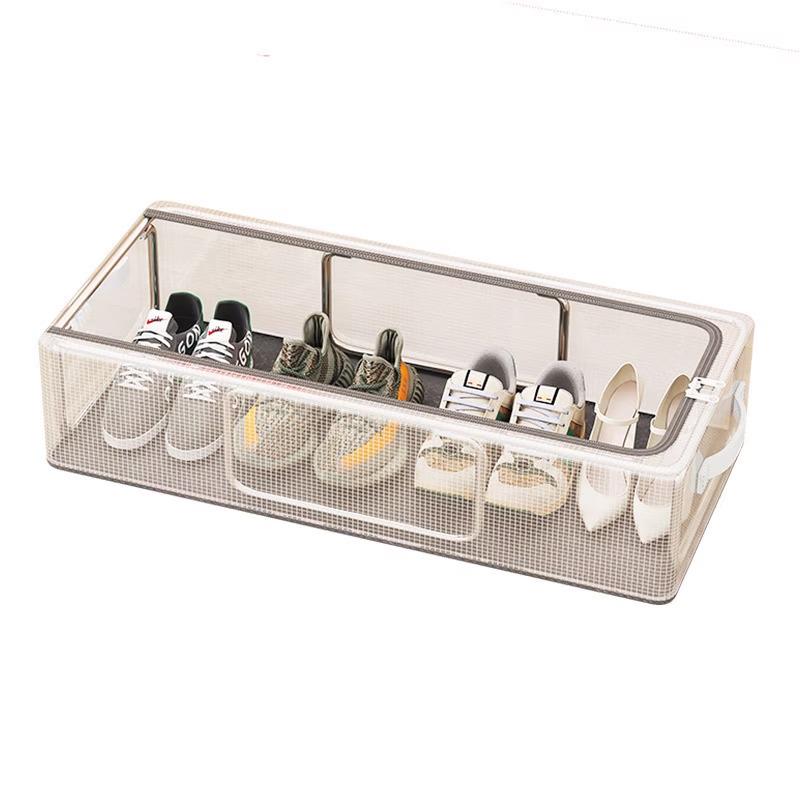 Foldable Transparent Under-Bed Shoe Storage Box - Moisture & Mildew-Proof, No Installation Needed