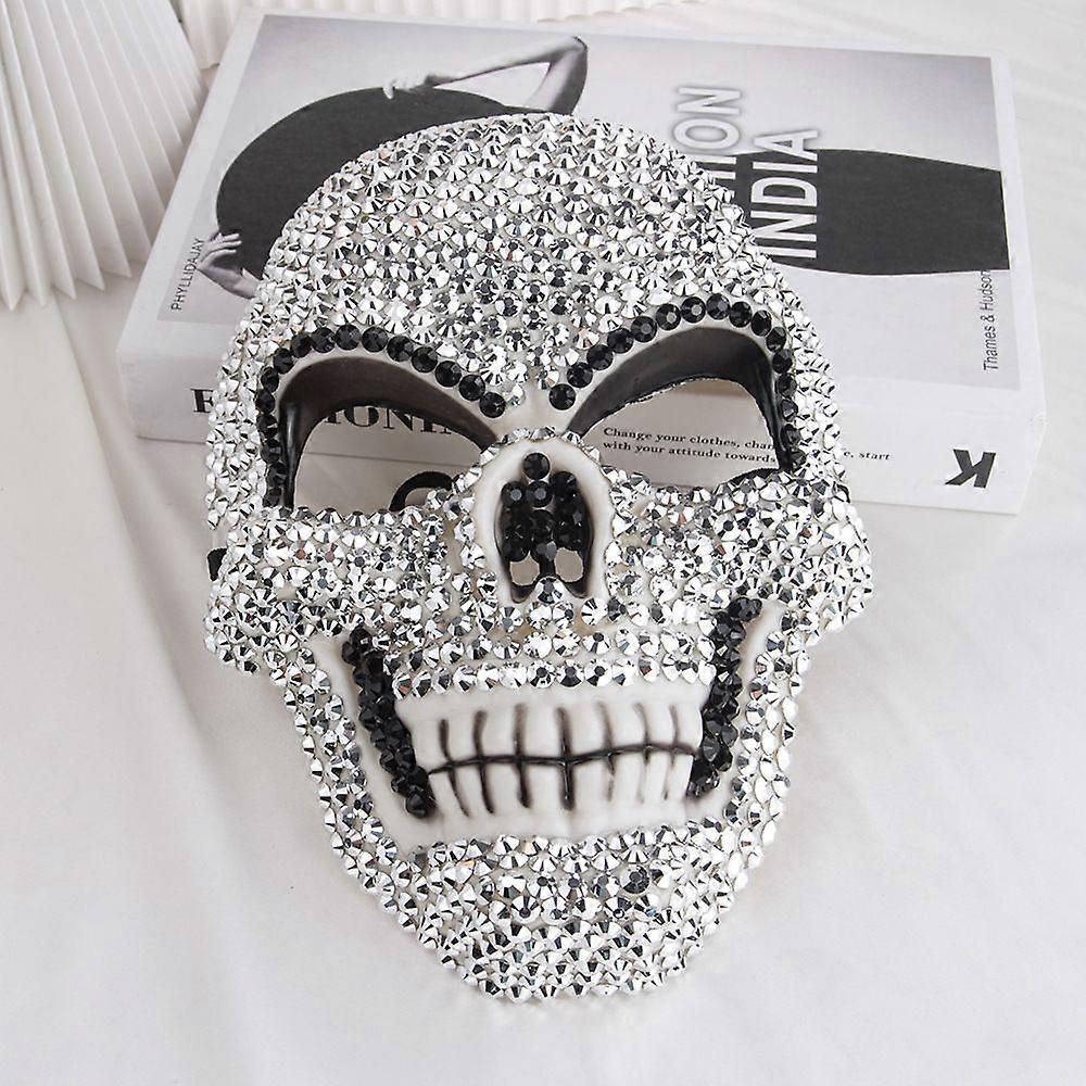 Diamond-Studded Skull Mask - Stylish Mask for Halloween Parties