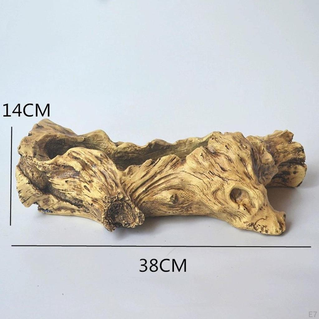 Artificial Driftwood Plante, Resin Flower Pot Container, Irregular for Outdoor