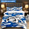 3PCS Bulldogs Team Crest Design Bedding Set 2D Printing (Includes 1 Duvet Cover + 2 Pillowcases Coreless), Bedroom decor,Fan Gift