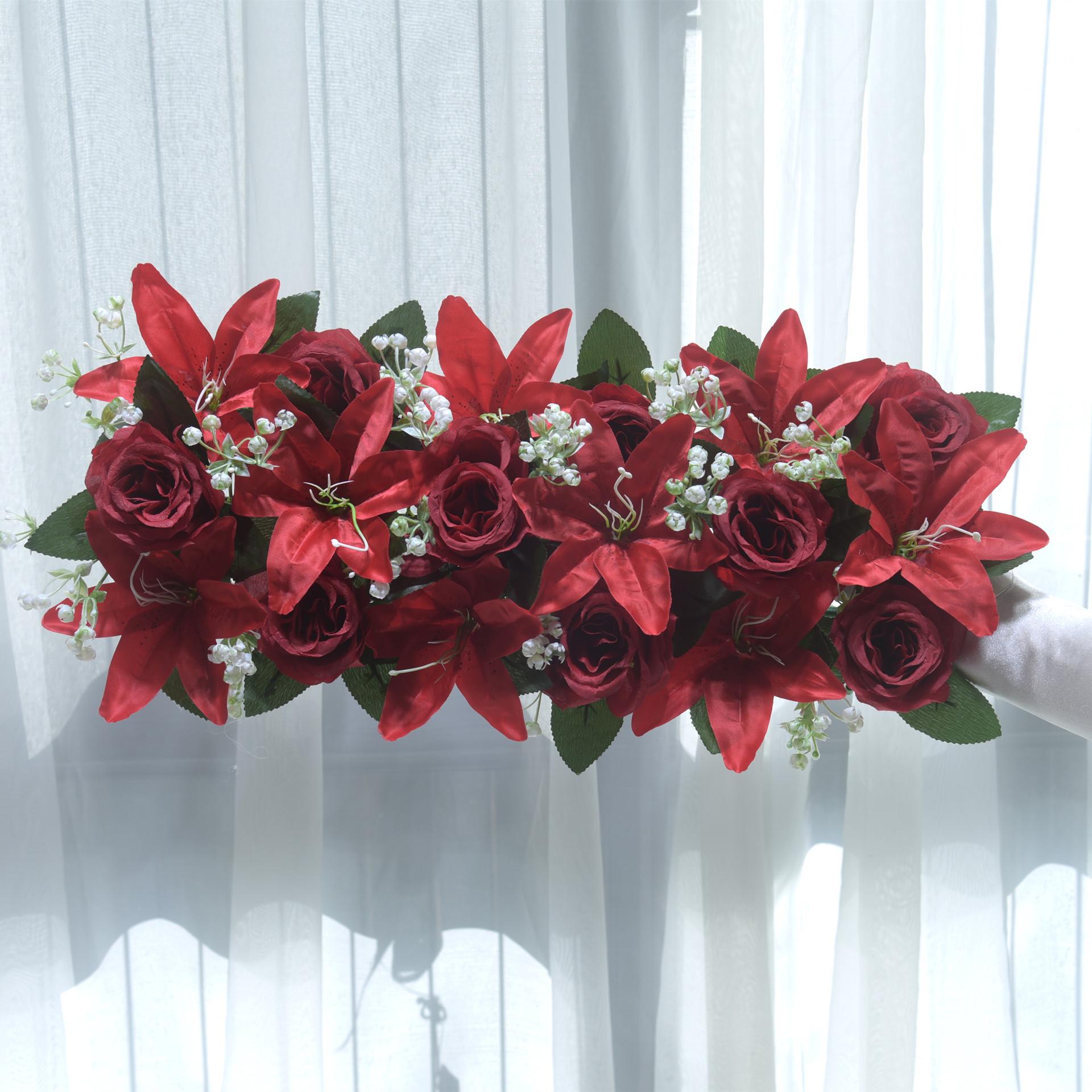 259 Floor Flower Artificial Arrangement: Silk Lily & Rose for Wedding Decor