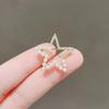 Simple Hollowed-out Five-pointed Star Brooch, Trendy Pearl Pin, Collar Pin, Anti-glare Clasp