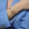 Bracelet - LUXENTER - Yarul - Argent 925 - Or jaune 18k - Perle blanche