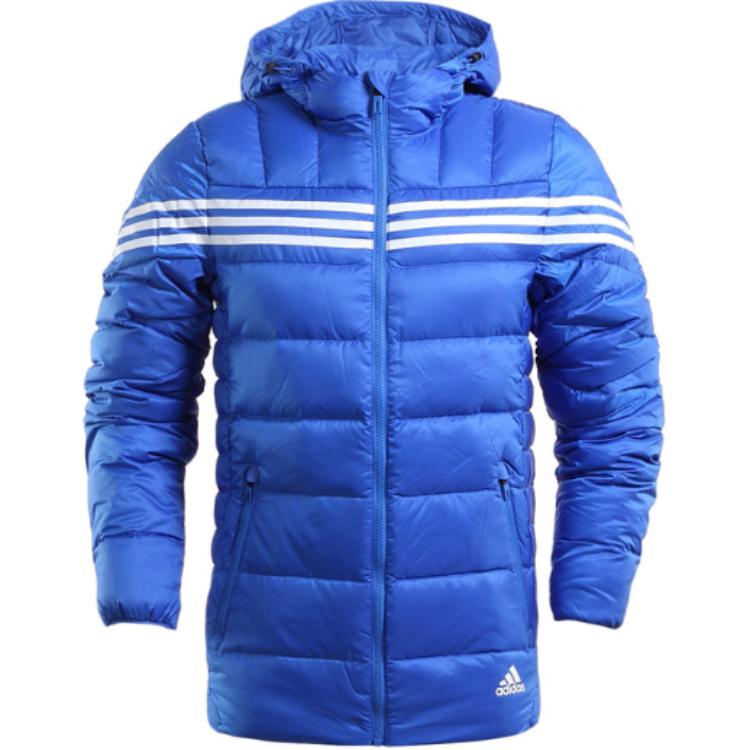 

Adidas Sports Training Series Смугаста Зручна Куртка на Блискавці Чоловічі Куртки Синя AB4629 S
