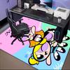 Benutzerdefinierter Name Powerpuff Abenteuer Teppich Spiel Teppich, Fußmatte für Schlafzimmer Wohnzimmer Eingangsbereich Teppich, Heimdeko Idee Geschenk für Weihnachten Geburtstag