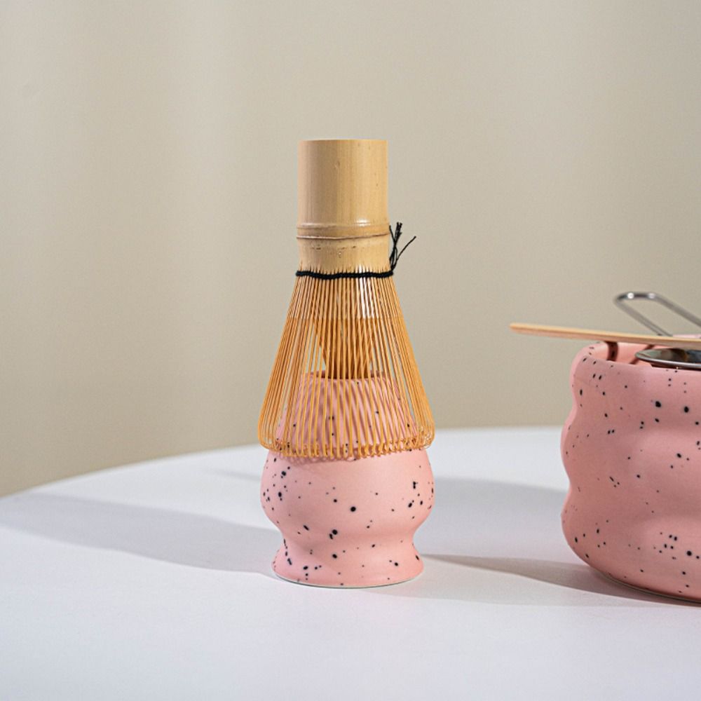 Smooth Matcha Whisk Stand Sand Dot Green Tea Maker Cup Matcha Bowl Set  for Tea Set Accessories