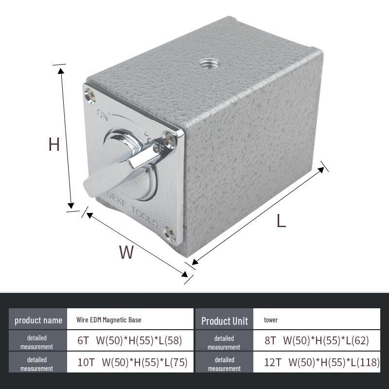 Switchable V-Type Magnetic Dial Indicator Holder with Strong Magnetic Base for Wire EDM