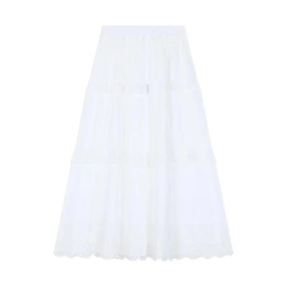 Summer Blue Shirt Dress Women's Loose Casual Gentle Style Long Skirt Two-Piece Set Layering Clothing Female Fashion