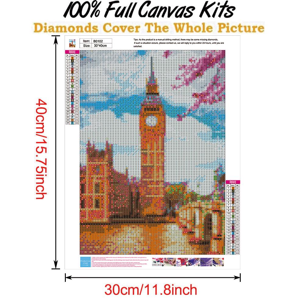 Buy 5D DIY Full Drill Diamond Painting Scenery Cross Stitch Embroidery ...