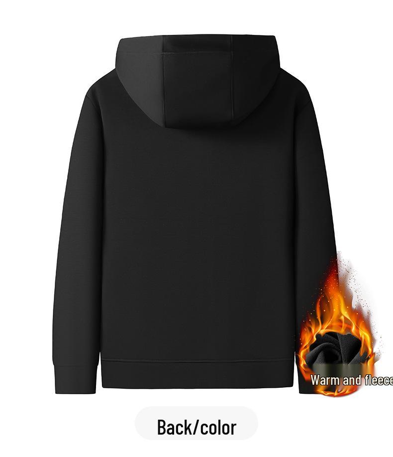 2025 Fleece-Lined Hooded Jacket: Men's Plus Size Thick Casual Sport Cardigan for Autumn/Winter
