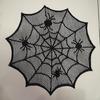 Schwarze runde Schnürsenkel-Deckchen mit Spinnennetzen Tischset für Paare und Einweihung