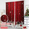 2D Flat Printing 2pcs Merry Christmas Popular Curtain Festive Snowflakes and Pine Branches Versatile 100% Polyester Without