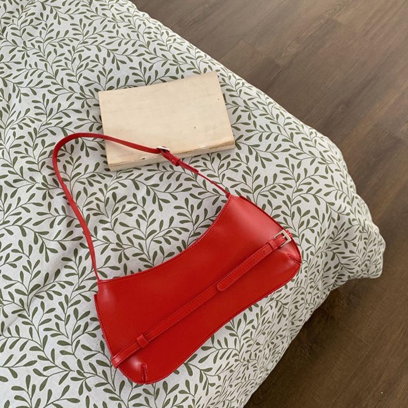 French Niche Bag New Fashionable Shoulder Bag Retro Bag Texture Underarm Bag Red Wedding Bag