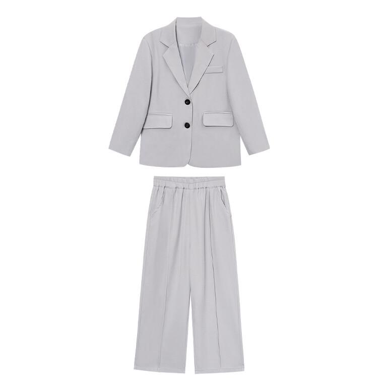 Girls' 2025 Spring Suit Set: Loose Fit Jacket & Long Pants