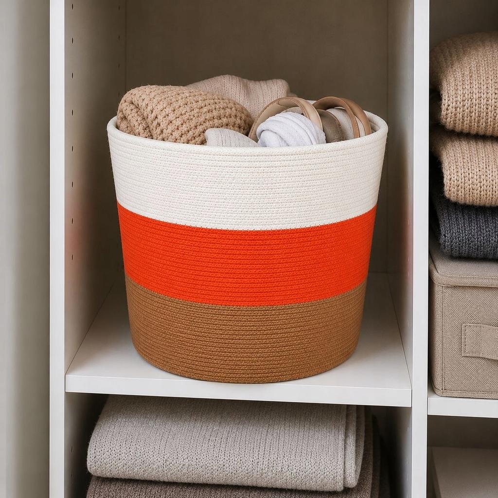 COTTON LAUNDRY BASKET 30x30cm FOR HANDMADE PREMIUM TOYS