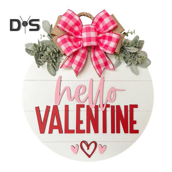 

Знак на дверь ко Дню святого Валентина, деревянный знак на дверь с красным розовым бантом, настенная табличка для фермерского дома, декор крыльца входной двери A