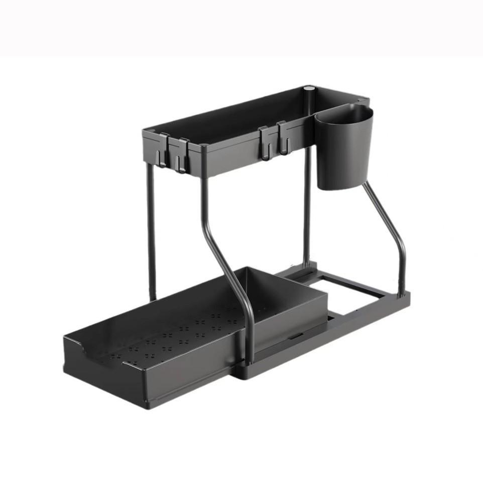 1/2PCS Under Sink Organizer, Pull Out Cabinet Organizer 2 Tier Slide Out Sink Shelf Cabinet Storage Shelves, Under Sink Storage
