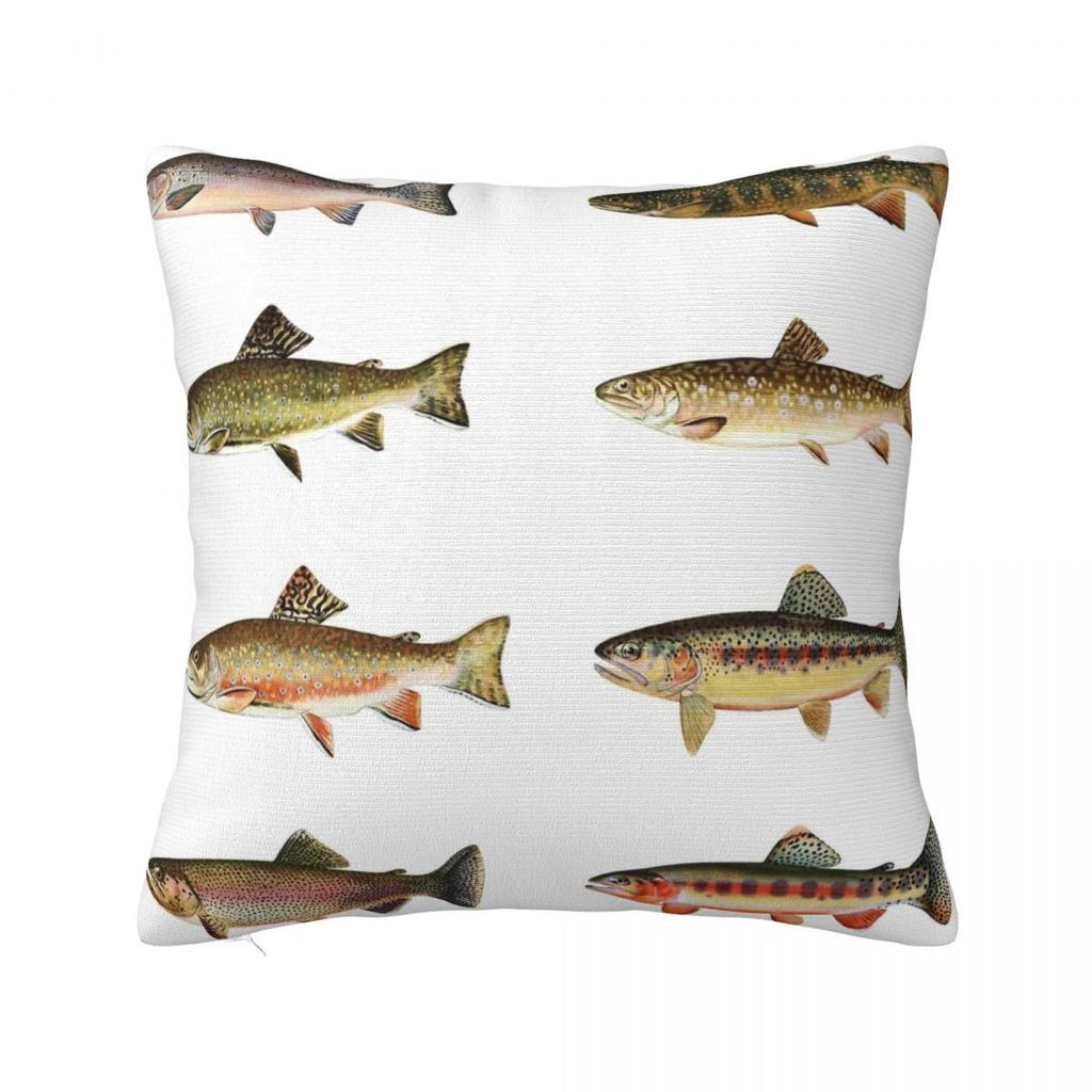 Povlak na polštář Vintage design pstruha Ryby Povlak na polštář Kreslené ryby Povlak na polštář Do kanceláře Auta Domů Dekorativní povlaky na polštáře