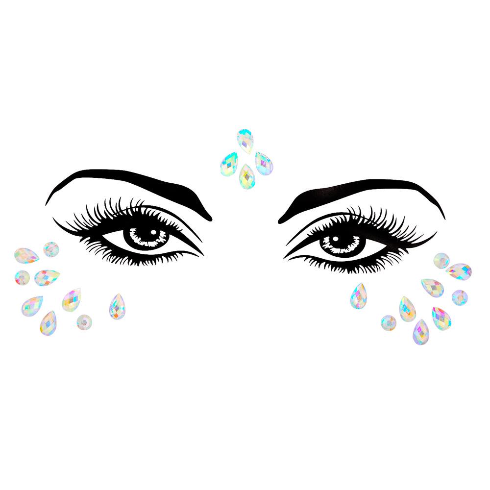 Crystal Tattoo Sticker Glitter Eyeliner Eyebrow Makeup Face Eyes Diamond Temporary Tattoo Rock Rhinestone 3D Eyeliner Stickers