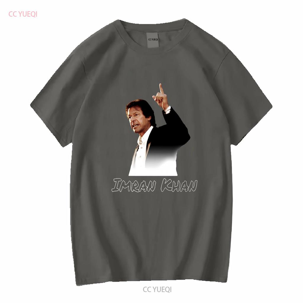 T-shirt a maniche lunghe Imran Khan Vintage Lavata Leggermente Moda Streetwear Comoda Versatile Abbigliamento Designer da Uomo