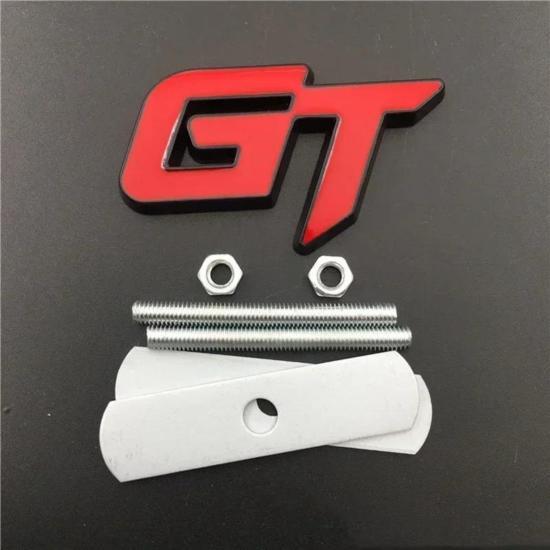 3D Metal GT Logo Letters Car Front Grill Rear Trunk Emblem Badge Sticker Decals For GT Accessories