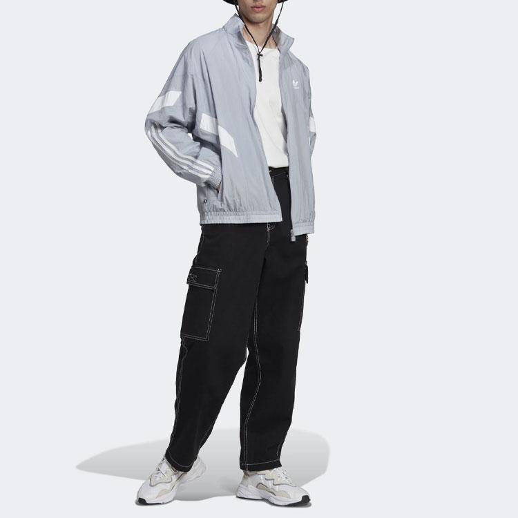 Adidas Originals Logo Print Contrast Zip-Up Jacket Men Jacket Blue HK7320