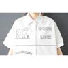 DIMANAF 2026 Plus Size New Spring Summer Blouse Short Sleeve Casual Shirt Women Loose Tops Shirts Cotton Black Print