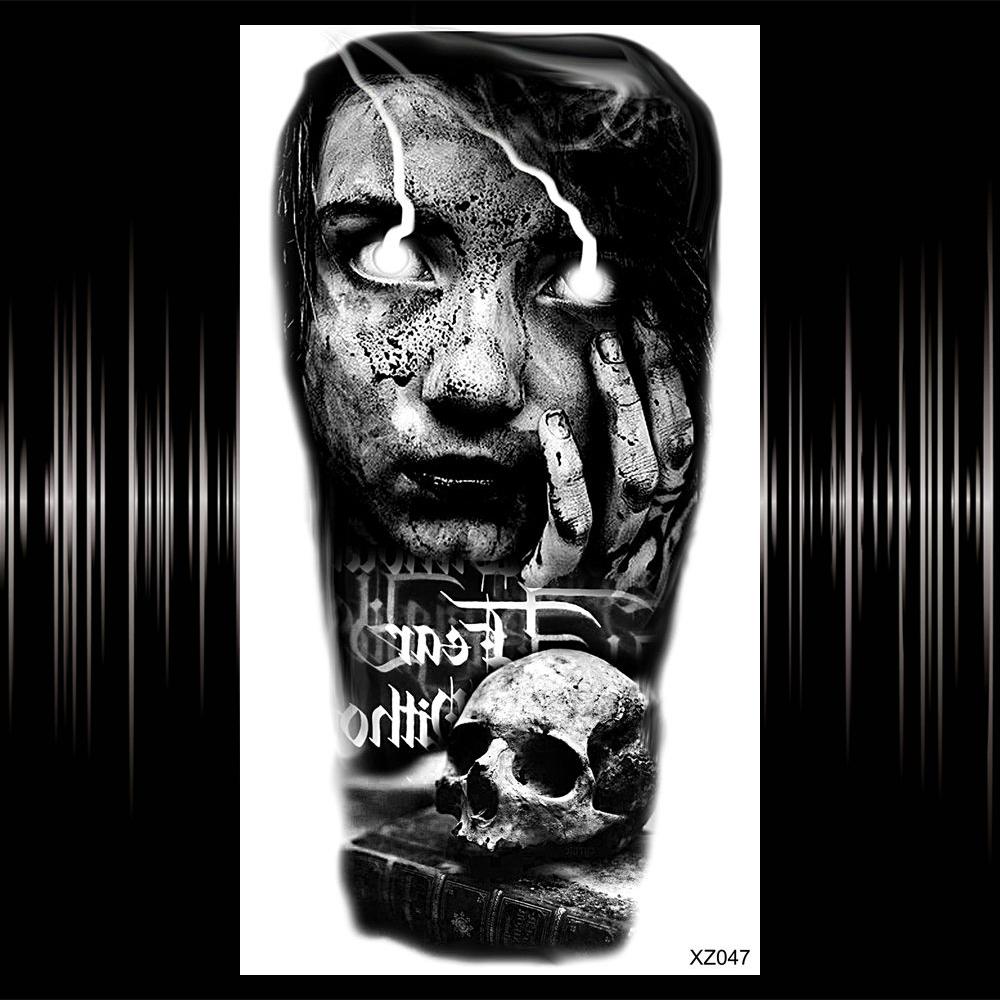 Kompass Brief Temporäre Tattoo Für Männer Frauen Erwachsene Realistische Gefälschte Wolf Schädel Tattoos Aufkleber Tiger Schwarz Wald Tatoos Unterarm