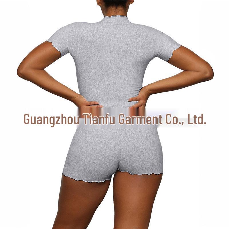 Modal! Summer 2026 Women's Slim-fit High Neck Short Sleeve T-shirt and Shorts Set