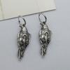 Norse Viking Wiccan Moon Phase Raven Earrings Stainless Steel Hook Handmade Jewelry