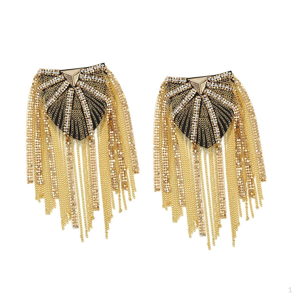1 Pair Tassel Link Chain Epaulet, Formal Suit Jewelry Decorative Uniform Accessories Shoulder