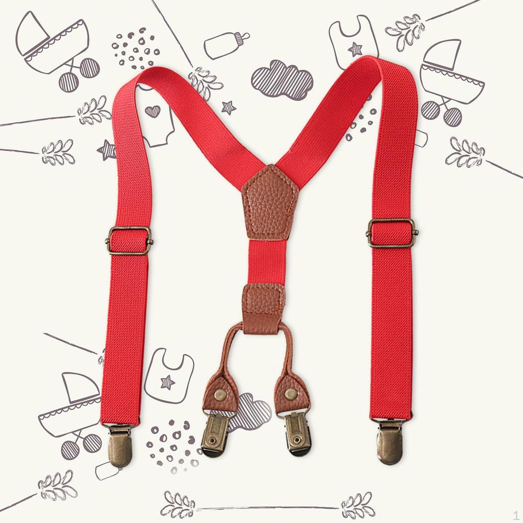 Kids Suspenders Y Back Brace Elastic Shoulder Straps Adjustable Pants Suspender Tuxedo