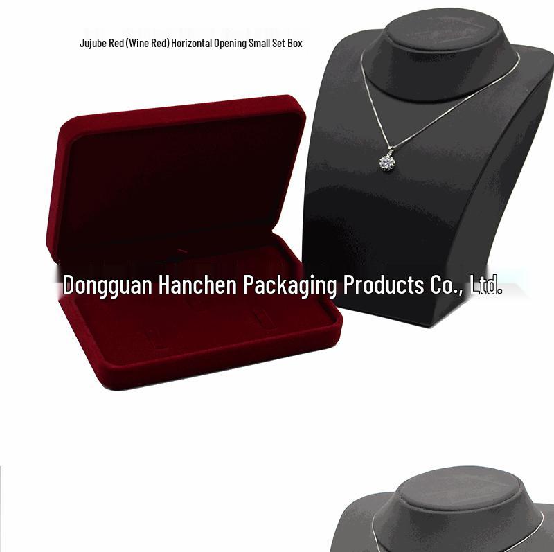 Flocked Jewelry Box for Necklace, Rings, Bracelets & Earrings - 4-Piece Set