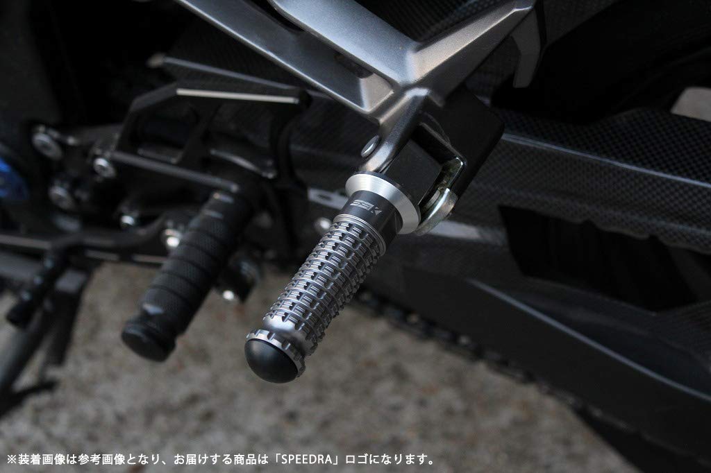 SSK Machined Aluminum Tandem Step Standard Type for Passenger Mounting Part Color: Silver Step Bar Color: Blue