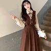 [Twill Corduroy] New Design Sense Waist Skinny Dress Fashion Student Party Leader