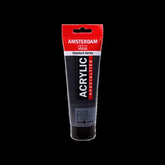 Acrylic Paint - Talens - AMSTERDAM - 120 Ml - Metallic Black - Satin
