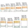 Bouteille en Verre Transparent pour Crème avec Bouchon Effet Bois pour Crèmes pour les Yeux et le Visage