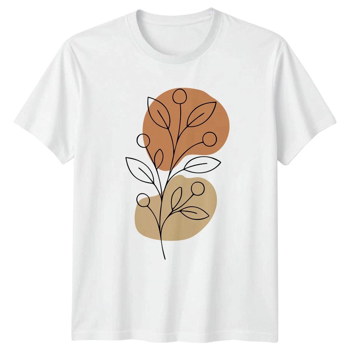 Minimalist Boho Botanical Art T-Shirt Earthy Abstract Plant Lover Gift XXL