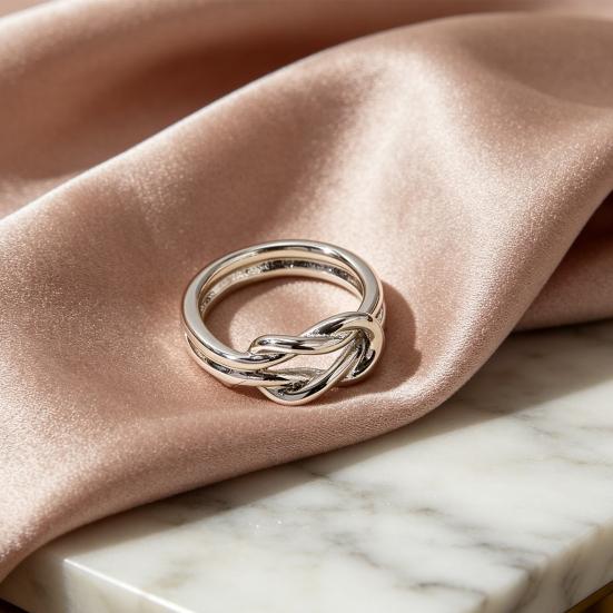 Scarf Ring Clip Women T-shirt Tie Clip Love Knot Scarf Holder Slide Clip for Shirts Silk Scarves Neckerchiefs Fashion Accessory