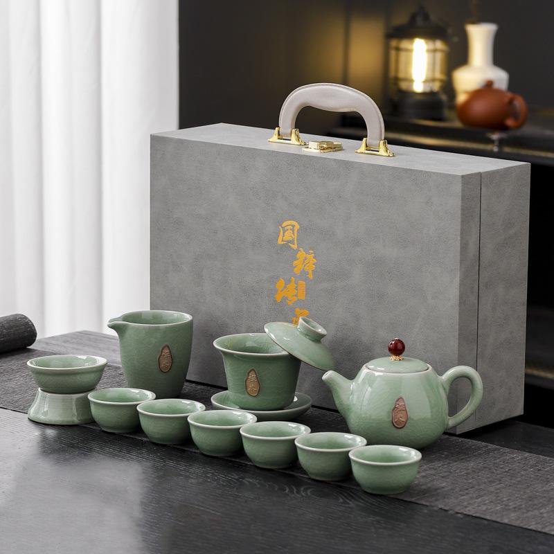 Geyao Kung Fu Tea Set, a Complete Set of Teapot Openings, High-end Gift Boxes, Company Business Gifts