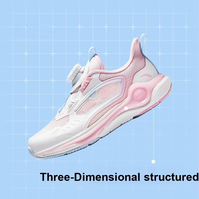 Anta Kids Lingyun 2.0 Fabric Comfortable Non-Slip Low-Top Running Shoes Kids sneaker White Pink 322439903-2