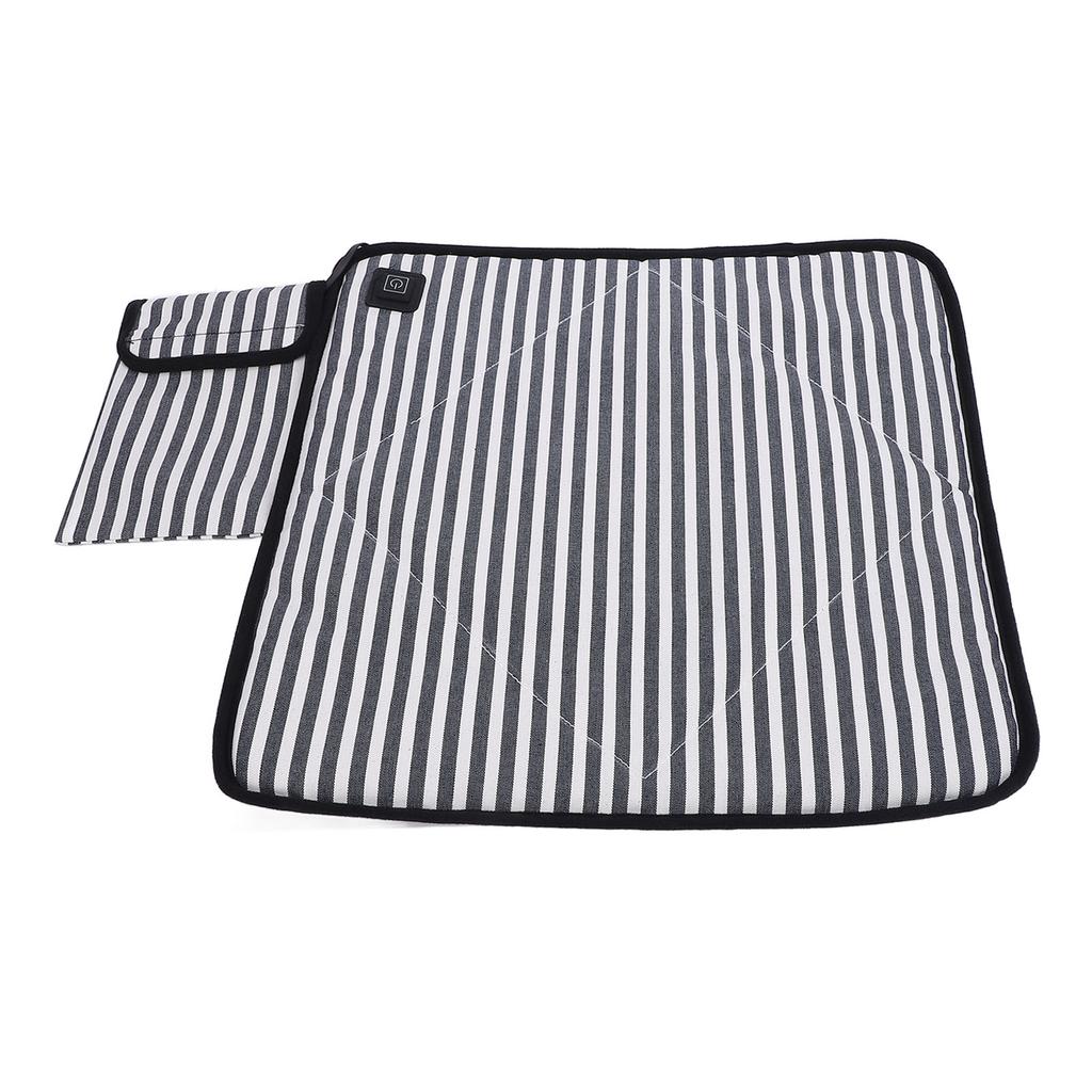 Portable Heated Seat Cushion Canvas USB Adjustable Heating Stadium Seat Pad for Outdoor Camping