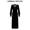 UR Women's French Puff Sleeve Long Sleeve Dress