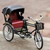 Historical Accuracy Metal Jinrikisha Collectible Toy Vintage Rickshaw Tricycle Model Desk Decoration Movie Ornament