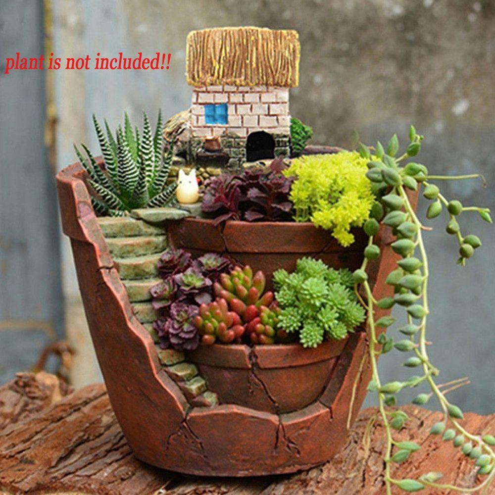 9X12cm 1pc Flower Pots Home Decor House Sky Garden Succulent Flower Basket Bonsai Pot Planter