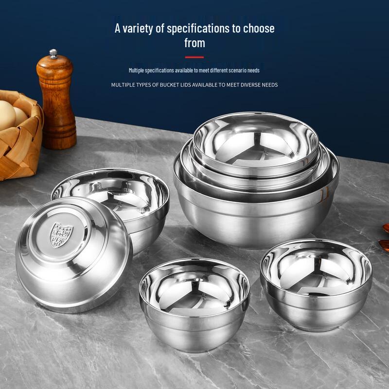 Gu Rou 304 Stainless Steel Double-Layer Insulated Bowl