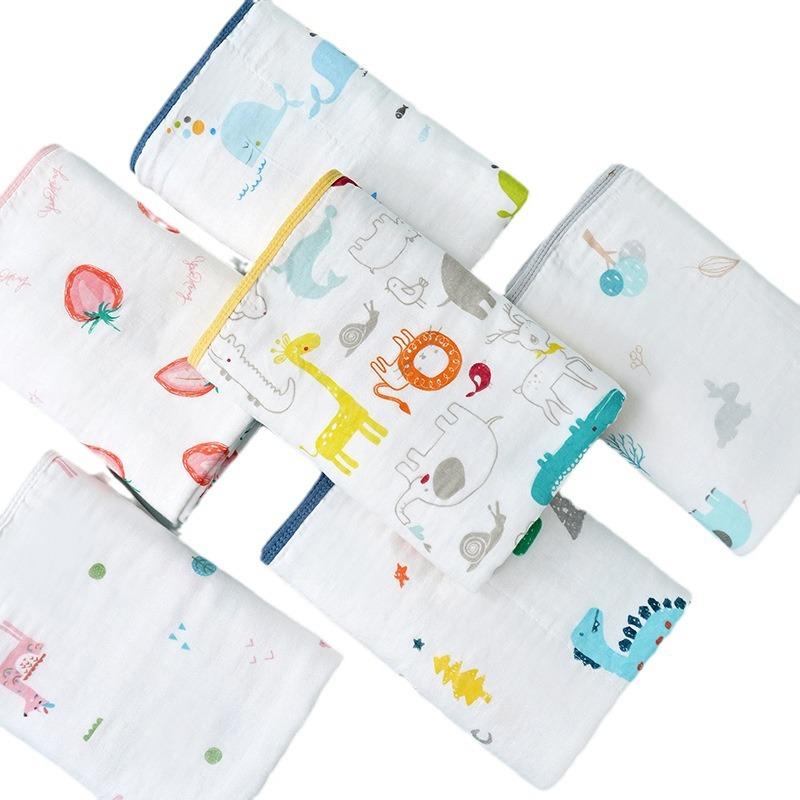 Baby Bath Towel, Four-layer Edging Bamboo Fiber, Blanket, Cotton Gauze, Newborn Quilt, Children's Quilt