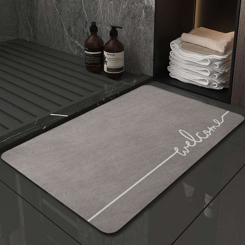 Diatomaceous Earth Non-slip Bathroom Floor Mat - Absorbent, Minimalist, Dirt-resistant Mat