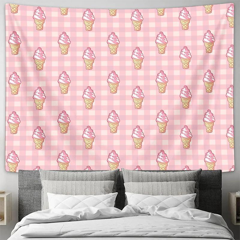 Ice Cream Tapestry Wall Hanging Aesthetic Room Decor Dorm Wall Art Washable Home Sweet Home Gift Trendy Backdrop Vintage